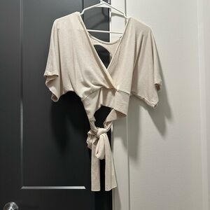 Vintage Havana Cream Wrap Blouse